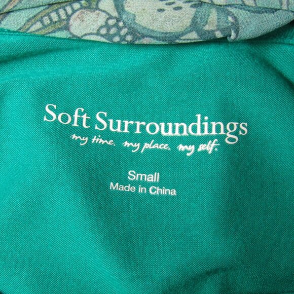 Soft Surroundings Luau Garden Top Tank Set Size S Green Floral Flowy Sheer Women - Picture 8 of 10